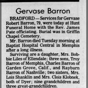 Obituary for Gervase Robert Barron